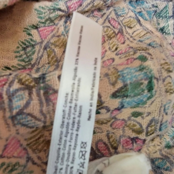 Free People One Papercur Shirt Dress Medium Gauze Sheer Cottagecore Beachy - Picture 7 of 11